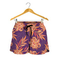 Tangerine Floral Bohemian Pattern Print Women's Shorts