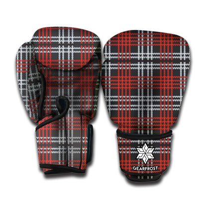 Tartan Knitted Pattern Print Boxing Gloves