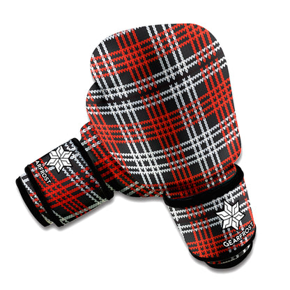 Tartan Knitted Pattern Print Boxing Gloves