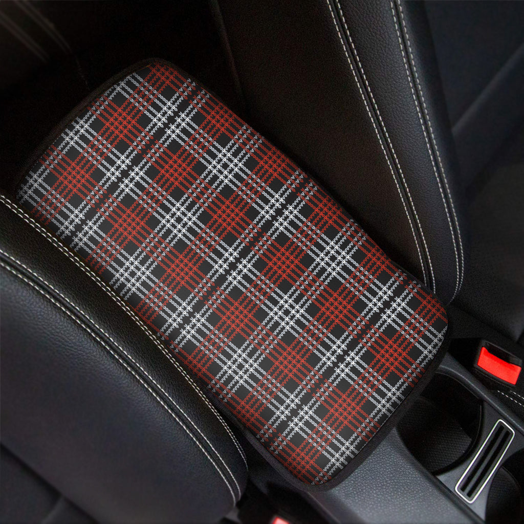 Tartan Knitted Pattern Print Car Center Console Cover