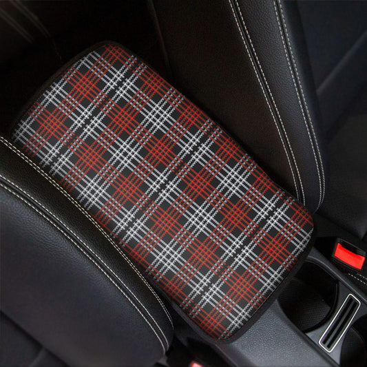 Tartan Knitted Pattern Print Car Center Console Cover