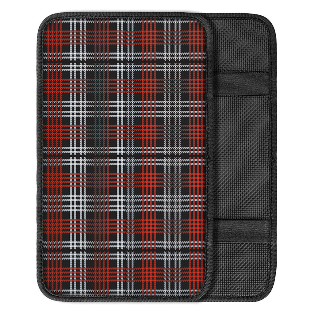 Tartan Knitted Pattern Print Car Center Console Cover