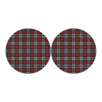 Tartan Knitted Pattern Print Car Coasters