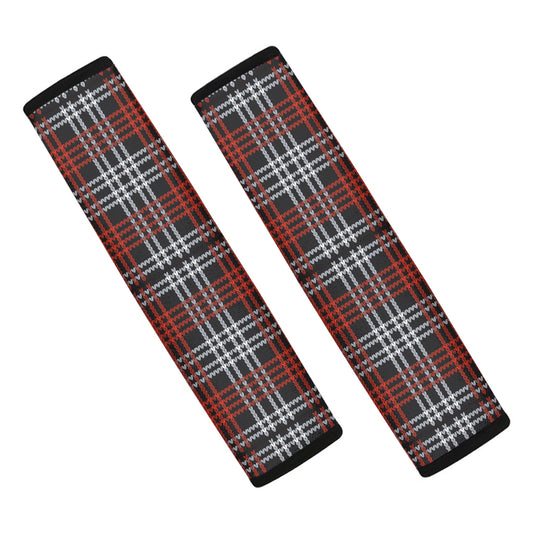 Tartan Knitted Pattern Print Car Seat Belt Covers