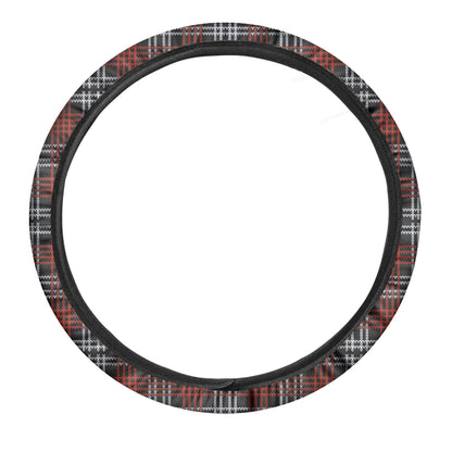 Tartan Knitted Pattern Print Car Steering Wheel Cover
