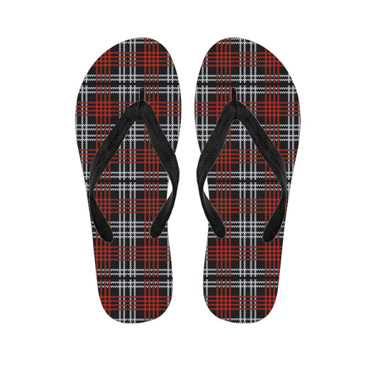 Tartan Knitted Pattern Print Flip Flops