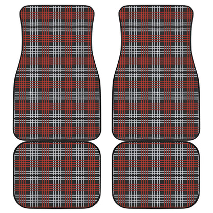 Tartan Knitted Pattern Print Front and Back Car Floor Mats