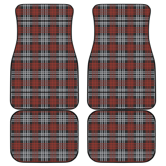 Tartan Knitted Pattern Print Front and Back Car Floor Mats
