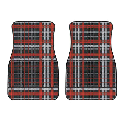 Tartan Knitted Pattern Print Front Car Floor Mats