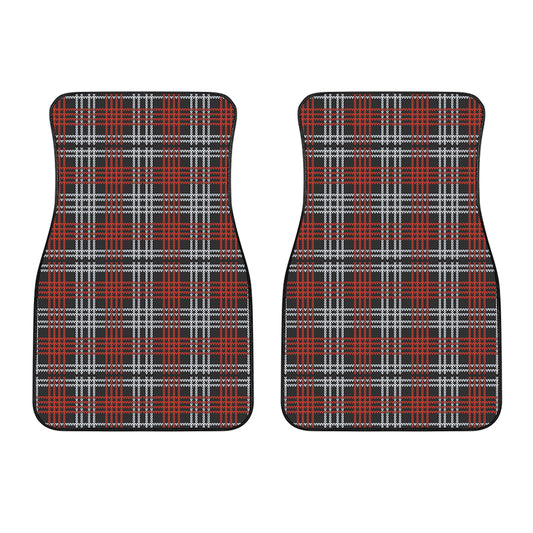 Tartan Knitted Pattern Print Front Car Floor Mats