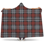 Tartan Knitted Pattern Print Hooded Blanket