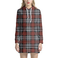 Tartan Knitted Pattern Print Pullover Hoodie Dress