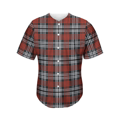 Tartan Knitted Pattern Print Men's Baseball Jersey