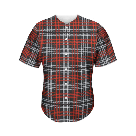 Tartan Knitted Pattern Print Men's Baseball Jersey
