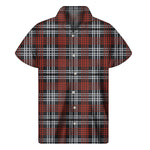 Tartan Knitted Pattern Print Men's Short Sleeve Shirt