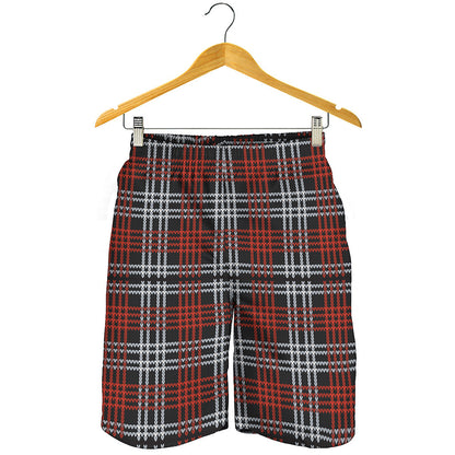 Tartan Knitted Pattern Print Men's Shorts