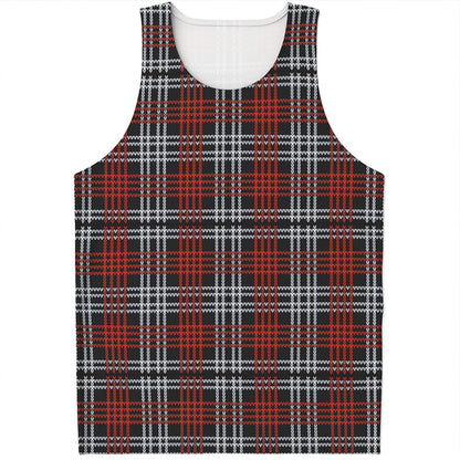 Tartan Knitted Pattern Print Men's Tank Top