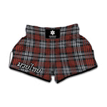 Tartan Knitted Pattern Print Muay Thai Boxing Shorts