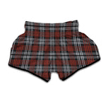 Tartan Knitted Pattern Print Muay Thai Boxing Shorts