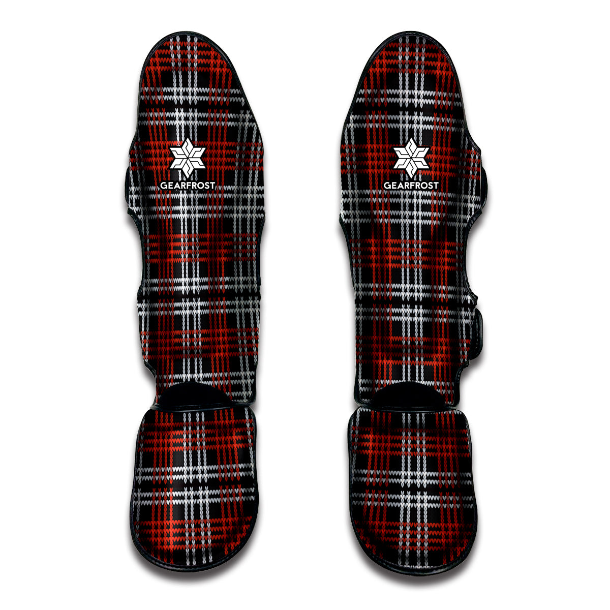Tartan Knitted Pattern Print Muay Thai Shin Guard