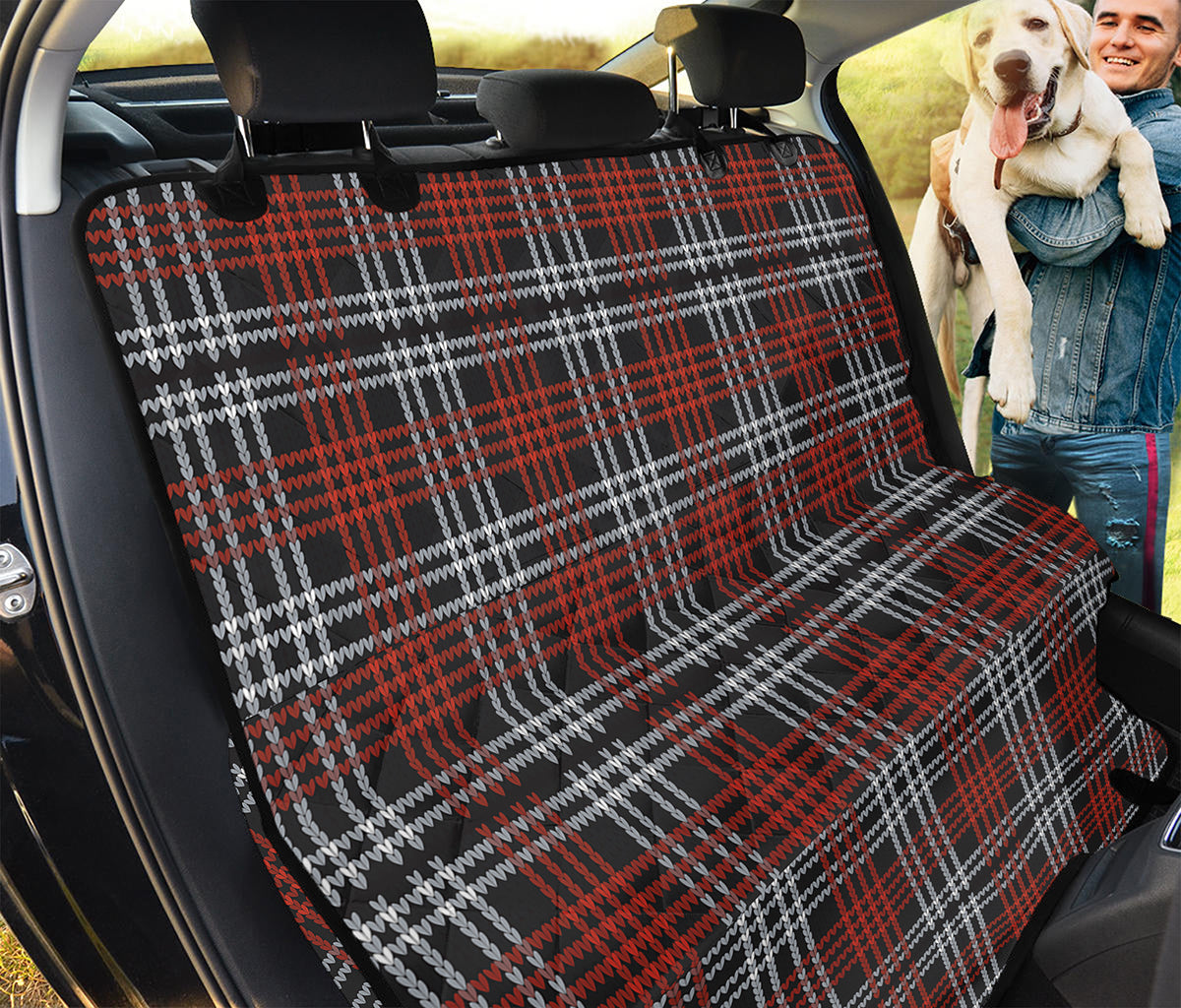 Tartan Knitted Pattern Print Pet Car Back Seat Cover