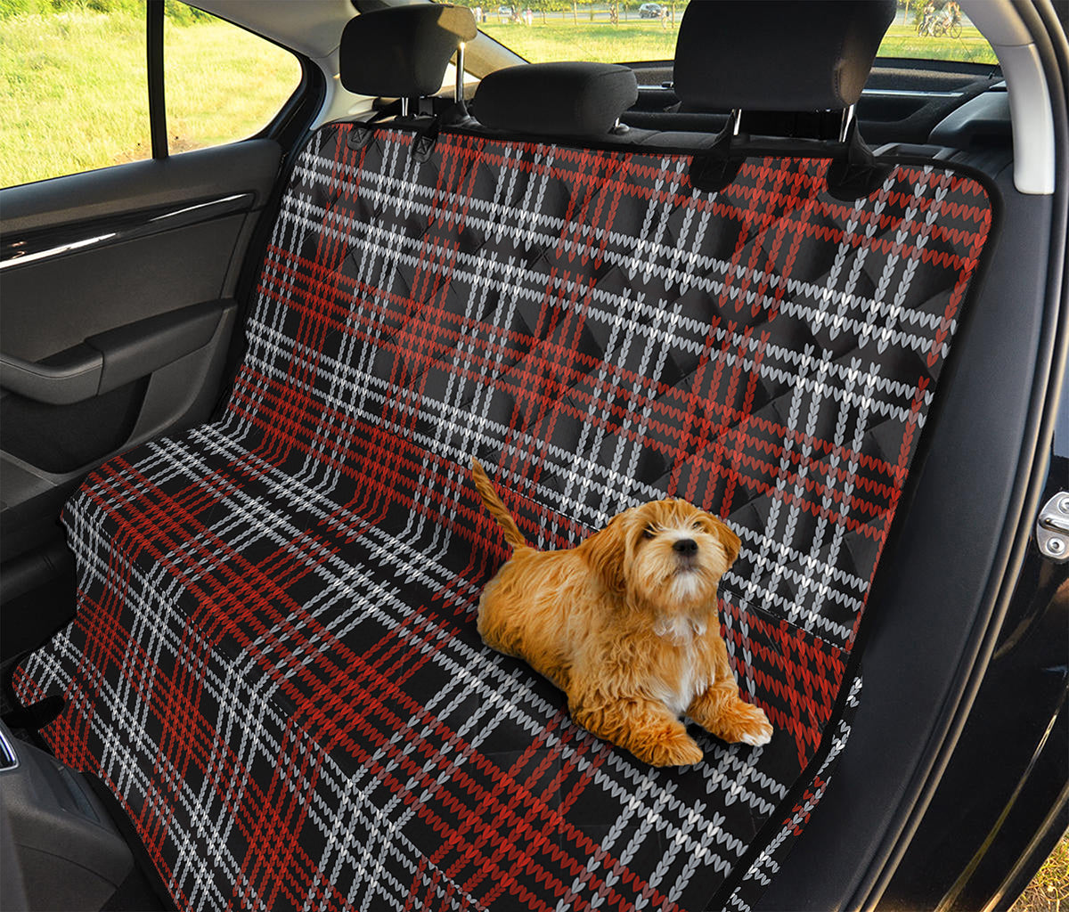 Tartan Knitted Pattern Print Pet Car Back Seat Cover