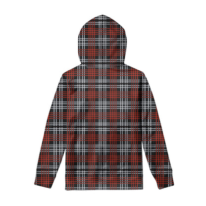 Tartan Knitted Pattern Print Pullover Hoodie