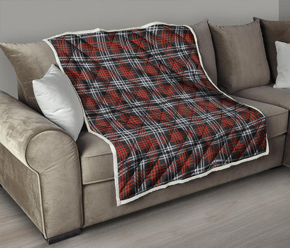Tartan Knitted Pattern Print Quilt