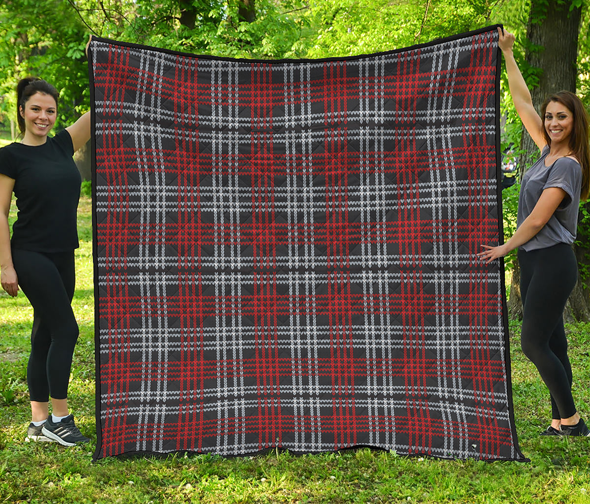 Tartan Knitted Pattern Print Quilt