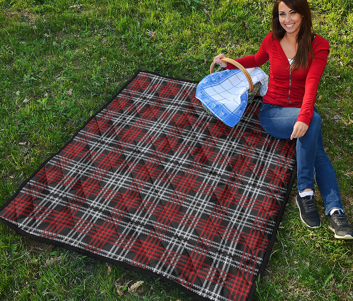 Tartan Knitted Pattern Print Quilt
