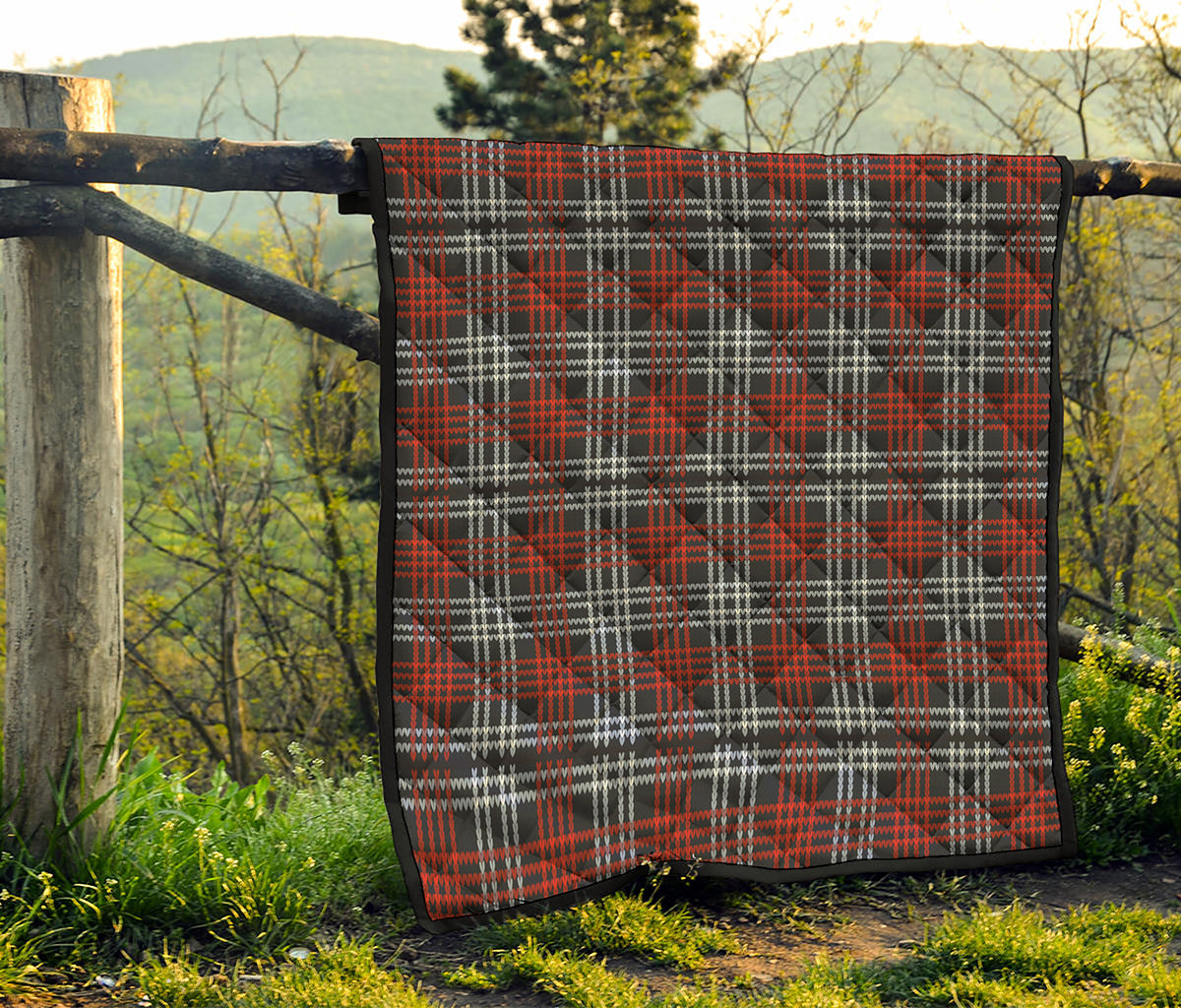 Tartan Knitted Pattern Print Quilt