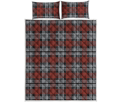 Tartan Knitted Pattern Print Quilt Bed Set