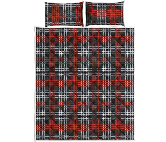 Tartan Knitted Pattern Print Quilt Bed Set