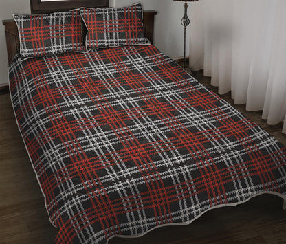 Tartan Knitted Pattern Print Quilt Bed Set