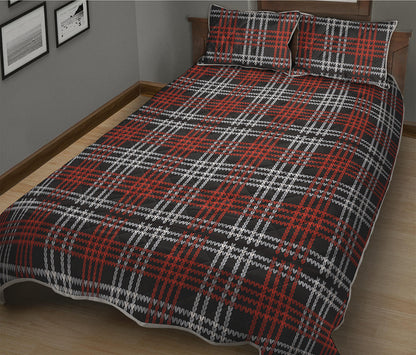 Tartan Knitted Pattern Print Quilt Bed Set