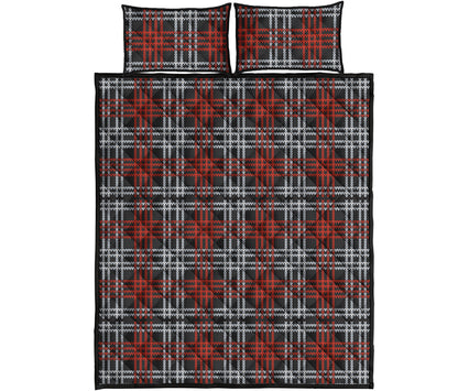 Tartan Knitted Pattern Print Quilt Bed Set