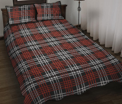 Tartan Knitted Pattern Print Quilt Bed Set