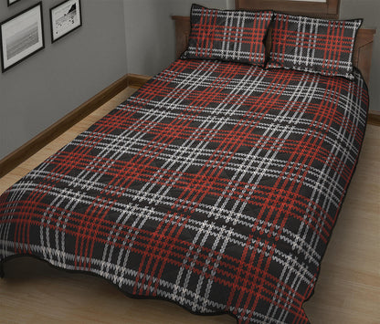 Tartan Knitted Pattern Print Quilt Bed Set