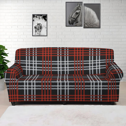 Tartan Knitted Pattern Print Sofa Cover