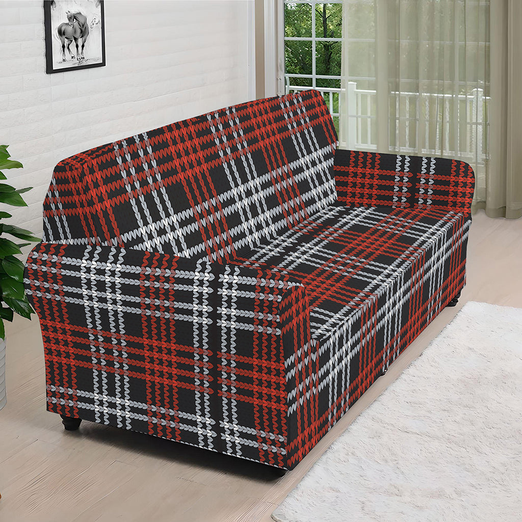 Tartan Knitted Pattern Print Sofa Cover