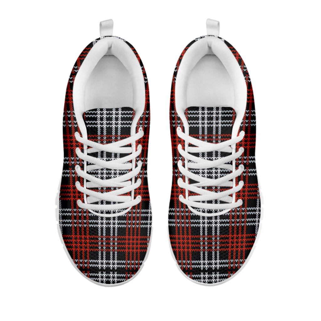 Tartan Knitted Pattern Print White Sneakers