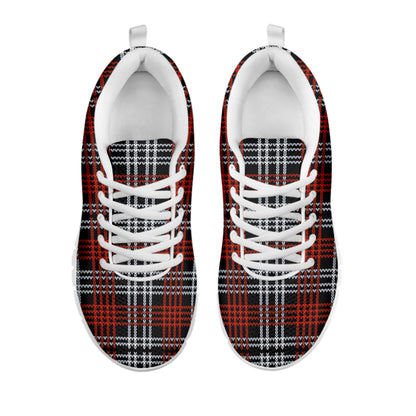 Tartan Knitted Pattern Print White Sneakers