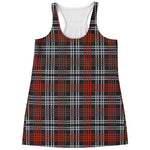 Tartan Knitted Pattern Print Women's Racerback Tank Top