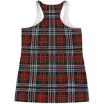 Tartan Knitted Pattern Print Women's Racerback Tank Top