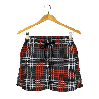 Tartan Knitted Pattern Print Women's Shorts