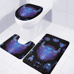 Taurus And Astrological Signs Print 3 Piece Bath Mat Set