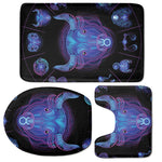Taurus And Astrological Signs Print 3 Piece Bath Mat Set