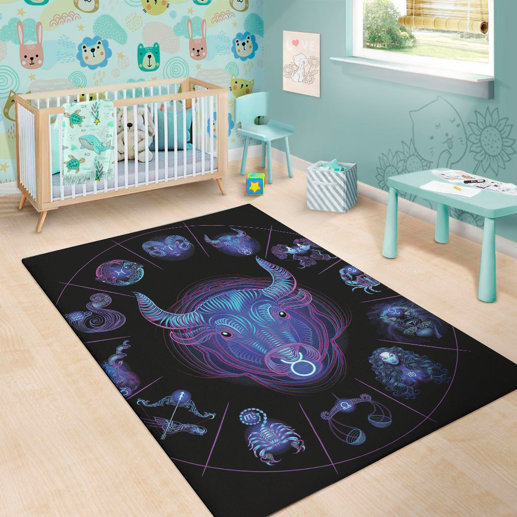 Taurus And Astrological Signs Print Area Rug