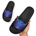 Taurus And Astrological Signs Print Black Slide Sandals