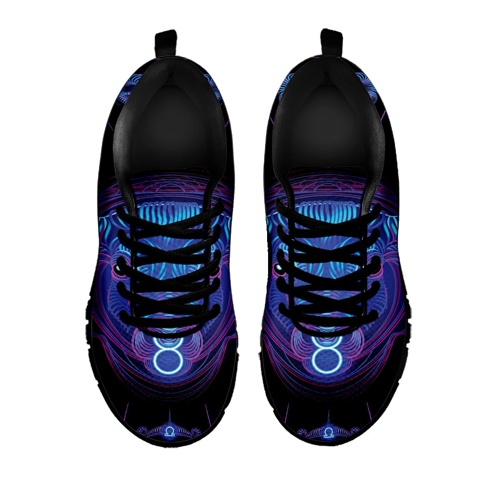 Taurus And Astrological Signs Print Black Sneakers